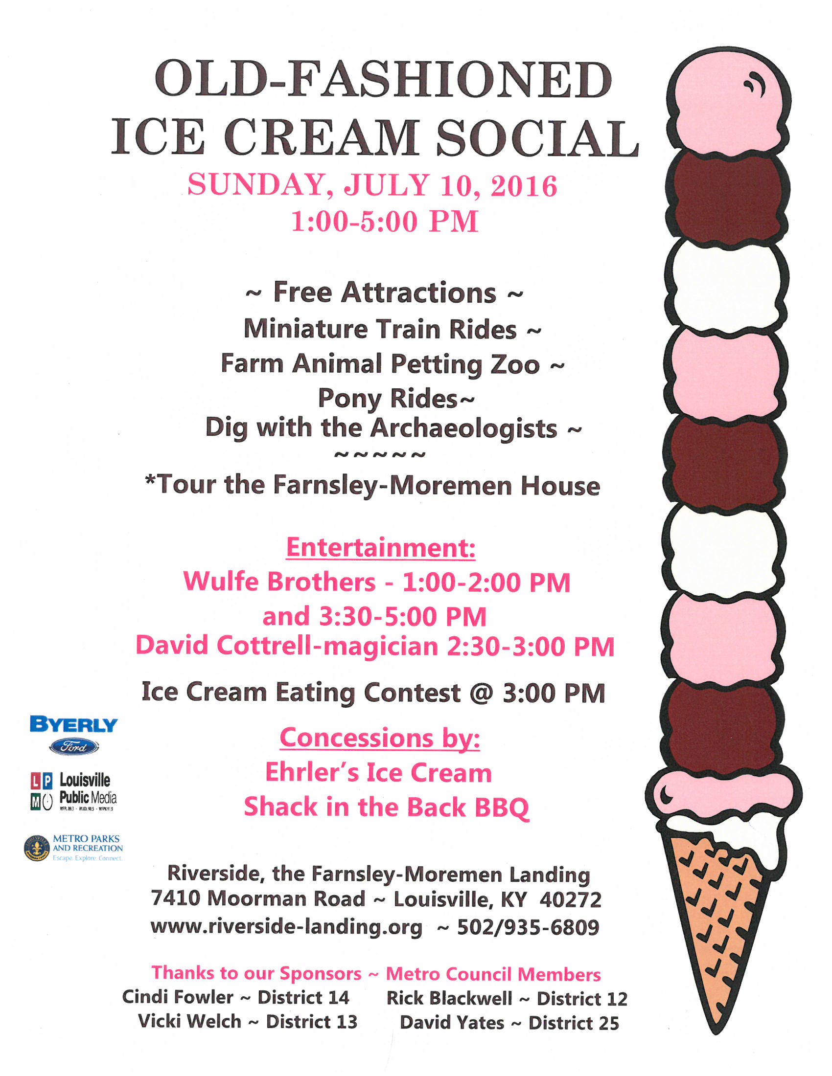 Ice Cream Social Riverside, the FarnsleyMoremen Landing